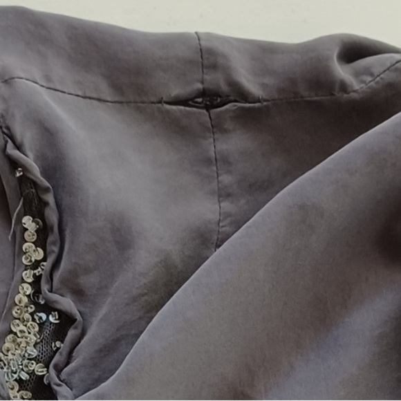 Rebecca Taylor Silk Beaded Neck Boho Tunic Blouse - Picture 15 of 15